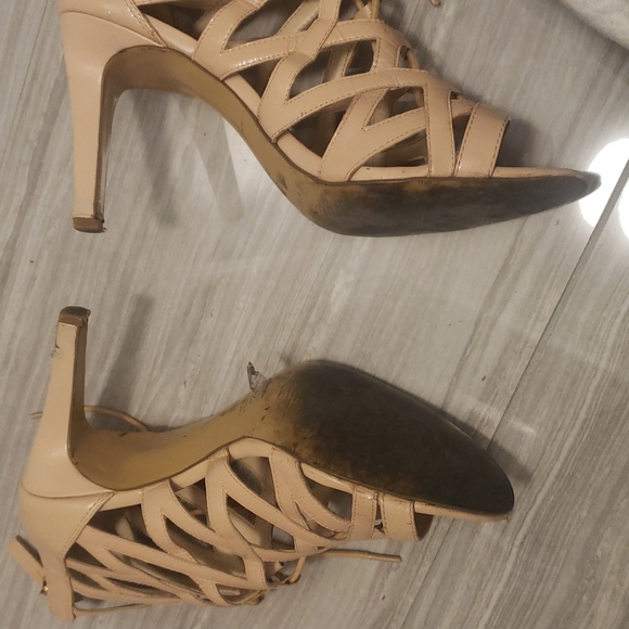 Blush Strappy Open Toe Booties Size 8.5 - Picture 7 of 9